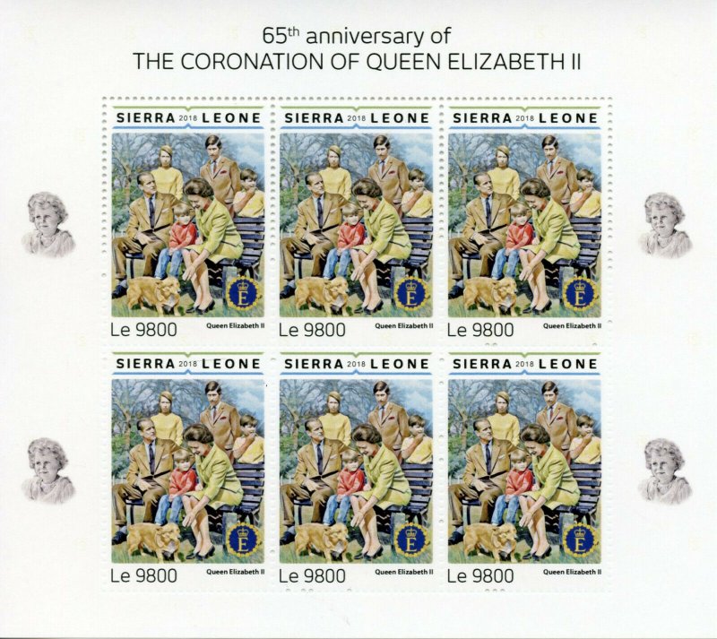 Sierra Leone Royalty Stamps 2018 MNH Queen Elizabeth II Coronation 4x 6v M/S