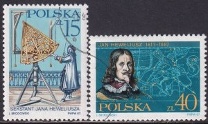 Poland 1987 Sc 2827-8 Astronomer Jan Hevelius Stamp CTO