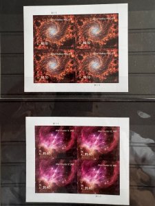 USA Authentic Spiral Galaxy #Scott 5954,Cluster #Scott 5955 Sheet of 4 in MNH VF