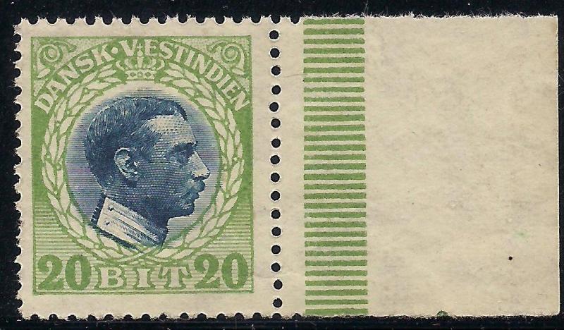 Danish  West Indies 54 Mint VF NH crackly gum