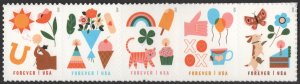 SC#5803-5807 (Forever) Thinking of You Strip of Five (2023) SA