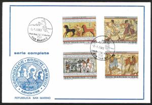 San Marino Sc#854-857 Etruscan Art on cover