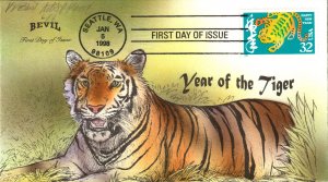 #3179 Year of the Tiger Artist Proof Bevil FDC