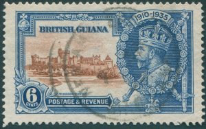 British Guiana 1935 6c brown & deep blue Jubilee SG302 used