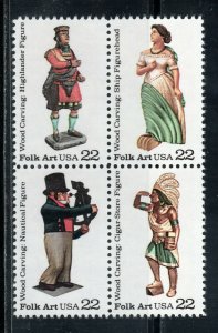 2240 - 2243 * FOLK ART *   U.S. Postage Stamps Block Of 4 MNH