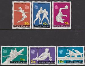 Romania 1976 Olympics Scott (2629-34) MNH