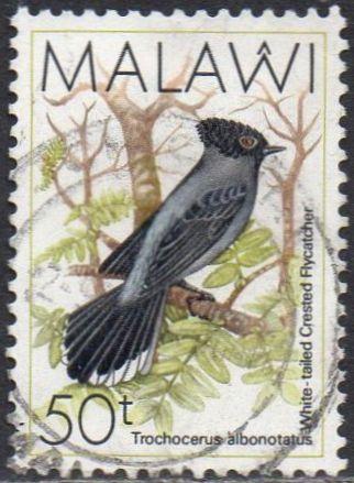 Malawi 1988 50t White-tailed crested flycatcher used