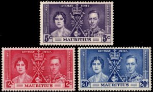 ✔️ MAURITIUS 1937 - CORONATION - SC. 208/210 MNH [5CW1]