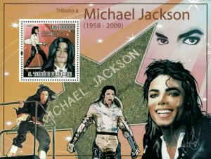 Sao Tome 2009 - Tribute to Michael Jackson, Walk of Fame - Souvenir Sheet - MNH