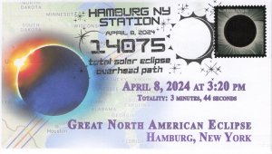 24-050, 2024, Total Eclipse 2024,  Event Cover, Pictorial Postmark, Hamburg NY