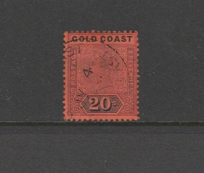 Gold coast 1889/1904 20/- Dull mauve & black Used SG 25