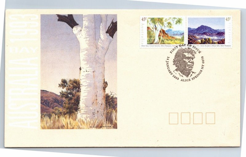 AUSTRALIA DAY 1993 PAIR ON CACHETED FIRST DAY COVER ALICE SPRINGS CANCEl