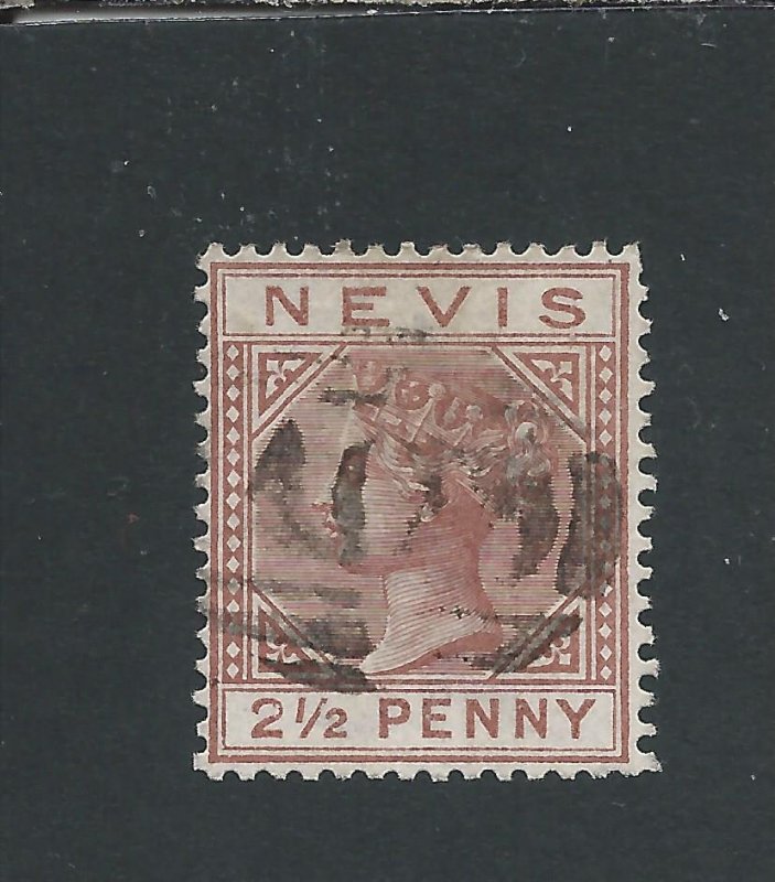 NEVIS 1882-90 2½d RED-BROWN FU SG 28 CAT £50