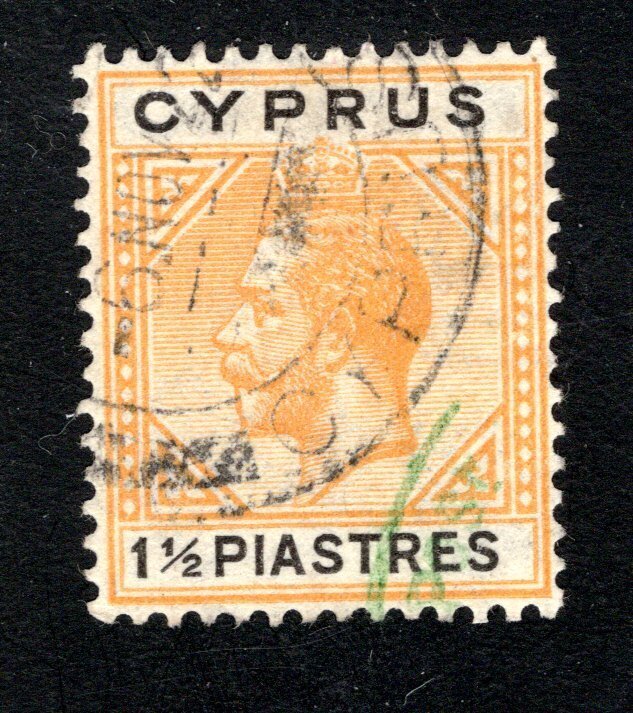 Cyprus, SC# 78,   F/VF, Used, King George V,  CV $7.25  .......1580090