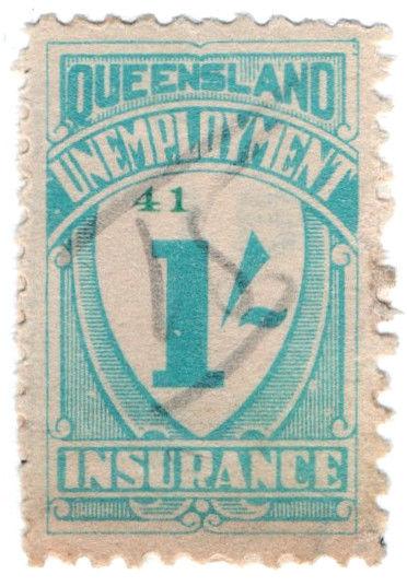 (I.B) Australia - Queensland Revenue : Unemployment Insurance 1/- (1941)