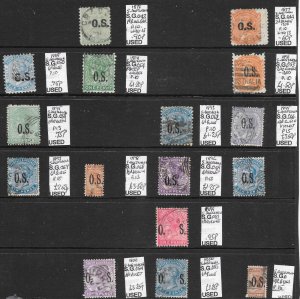 AUSTRALIA - SOUTH AUSTRALIA S/SHEET CONTAINING 16 USED OFFICIAL STAMPS PTSA £25+