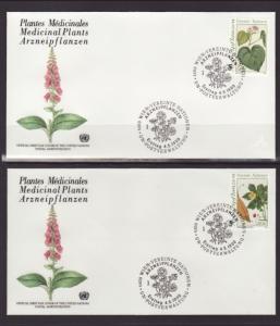 UN Vienna 101-102 Medicinal Plants Geneva S/2 U/A FDC