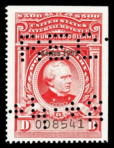 Scott R710 $500.00 1957 Dated Red Documentary Revenue Used VF Cat $37.50