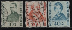 GERMANY B345-B347 USED AMALIE SIEVEKING SHORT SET 1955
