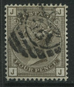 1881 4d brown Plate 18 JJ struck by a London numeral (41) 