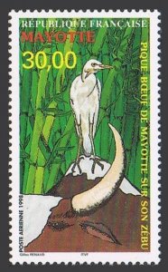 Mayotte C3,MNH. Fauna 1998:Pique-boeuf bird,Zebu.