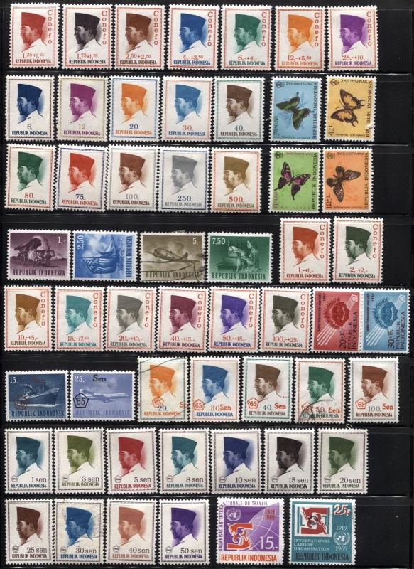 400+ INDONESIA Republic Stamps Postage Collection Commemorative 1948-91 Used MLH