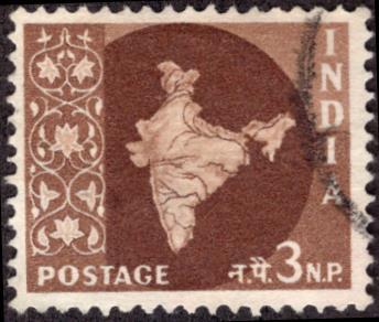 India Scott 277 used - Map