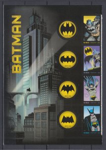 USA #4928-35 Batman Partial Sheet of 8 Forever Stamps MNH