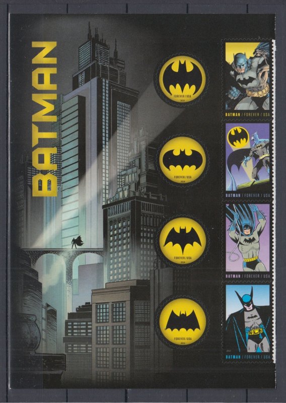 USA #4928-35 Batman Partial Sheet of 8 Forever Stamps MNH