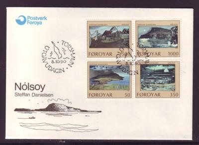 Faroe Islands Sc212-5 1990 Danielsen Paintings stampsFDC