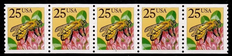 PNC5 25c Honey Bee 1 US 2281 MNH, F-VF C Press Small Block Tag MNH