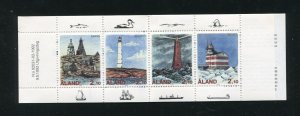 Finland Aland 67a Lighthouses Complete Stamp Booklet MNH 1992