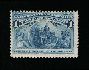 AFFORDABLE SCOTT #230 F-VF MINT OG NH 1¢ DEEP BLUE COLUMBIAN EXPO ISSUE #16147