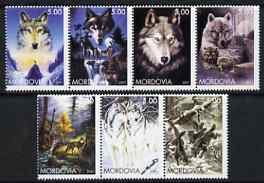MORDOVIA - 2001 - Wolves - Perf 7v Set - Mint Never Hinged - Private Issue