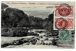 French Guinea 1911 Conakry cancel on postcard to PERU, Scott 21