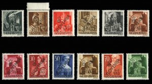 Slovenia #Mi. 35-46 Cat€90, 1945 1f-1p, complete set, never hinged, few gum...