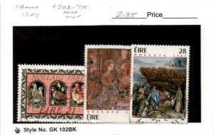 Ireland, Postage Stamp, #703-705 Used, 1987 Christmas (AB)