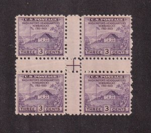 1935 Sc 752 Newburgh Farley issue Center Cross Gutter block no gum as issued (NK