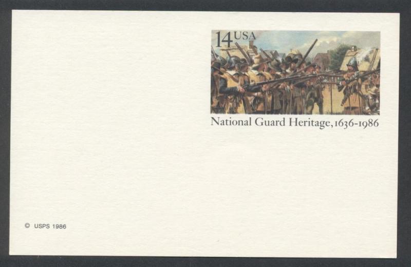 SC#UX114 14¢ National Guard Heritage Postal Card Mint 