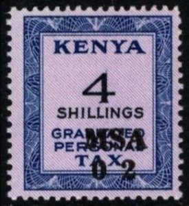 1966 Kenya Revenue 4 Shillings Graduated Personal Tax MNH