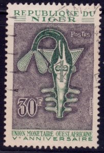 Niger, 1967, 5th Anniversary of West African Monetary Union, 30fr, used**