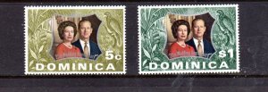 DOMINICA #352-353 1972 SILVER WEDDING ISSUE MINT VF NH O.G aa