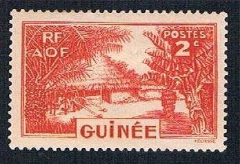 French Guinea 128 MLH Canoe on river (BP0912)