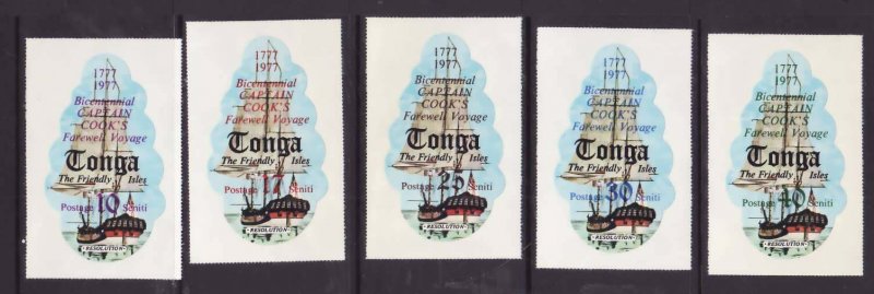 Tonga-Sc#402-6,C21923,CO123-5- id9-three unused NH sets-Capt. Cook-Maps-Ships-19