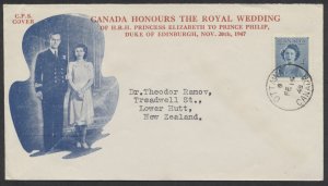 1948 #276 Royal Wedding FDC Canadian Philatelic Society Cachet Ottawa CDS