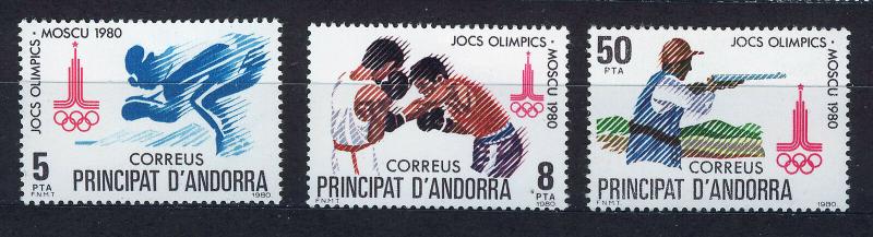 ANDORRA SPANISH 1980 MNH SC.121/123 Olympic Games Moscow