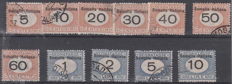 Somalia Scott J31-J41 Used (Catalog Value $420.00)