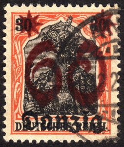 1920, Danzig, 60pfg, Used, Sc 22
