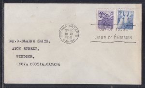 Canada Scott 360-1 FDC - 1956 Wildlife Issue