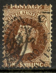 SOUTH AUSTRALIA 1901 QV 1sh Dark Brown Portrait Issue Sc 118 Used